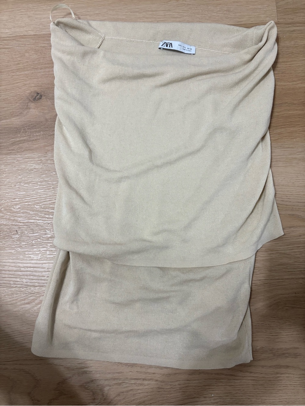Zara Beige Knit Midi Skirt
